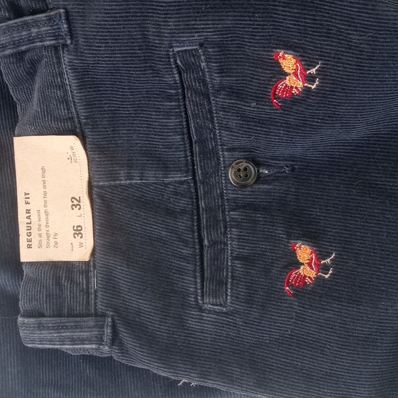J. Crew Corduroy Embroidered Rooster Regular Fit Pants 100% Cotton - Picture 10 of 10